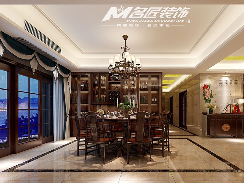 揭陽(yáng)市保利·半島一號(hào)新中式風(fēng)格四居室裝修案例
